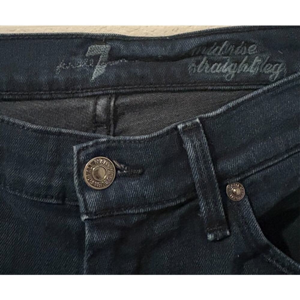 NWOT Womens 7 Mankind Dark Wash Mid-rise Straight Leg Jean Size 28 - Picture 6 of 6